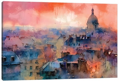 Paris Roof Tops V Canvas Art Print - Paris Art