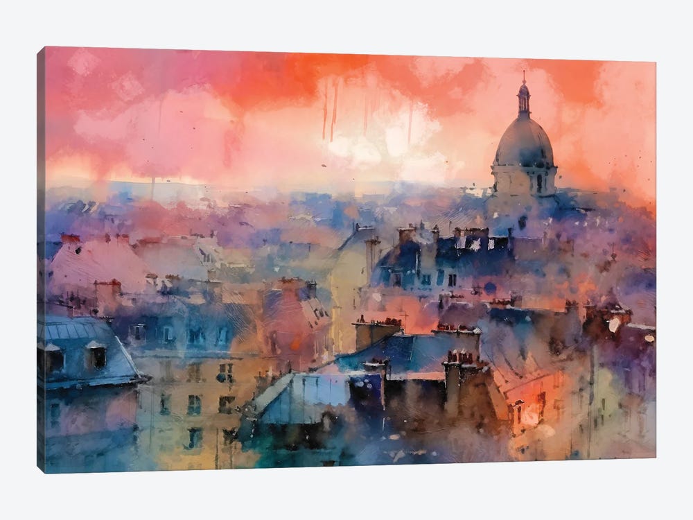 Paris Roof Tops V by Conor McGuire 1-piece Canvas Artwork