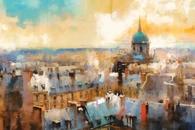 Paris Roof Tops IV by Conor McGuire multi panel art