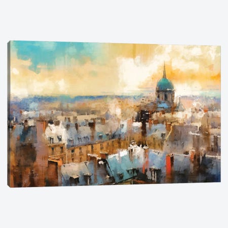 Paris Roof Tops IV Canvas Print #MGY124} by Conor McGuire Canvas Artwork