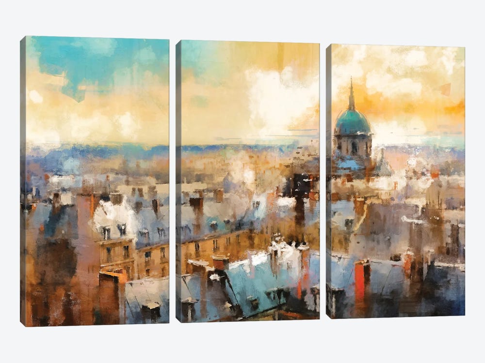 Paris Roof Tops IV by Conor McGuire 3-piece Art Print