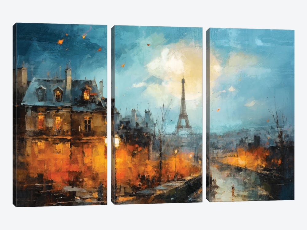 Paris Roof Tops VI by Conor McGuire 3-piece Canvas Art
