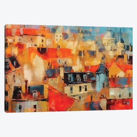 Paris Roof Tops X Canvas Print #MGY129} by Conor McGuire Canvas Art Print