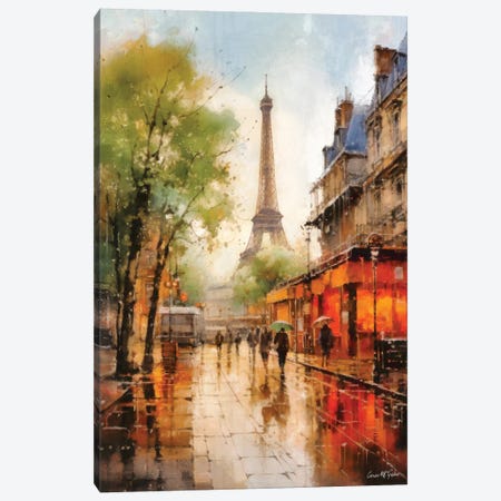 Paris Streets II Canvas Print #MGY134} by Conor McGuire Art Print