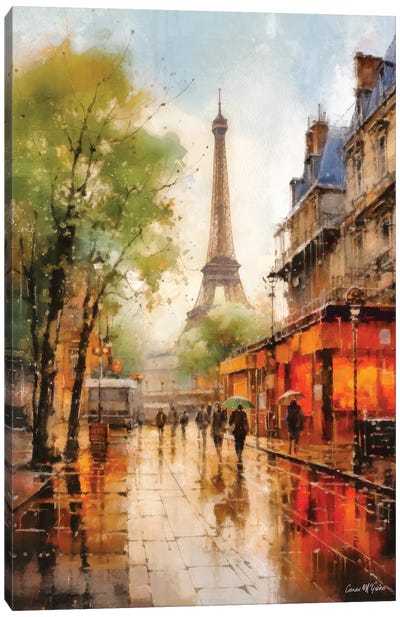 Paris Streets II Canvas Art Print - Conor McGuire