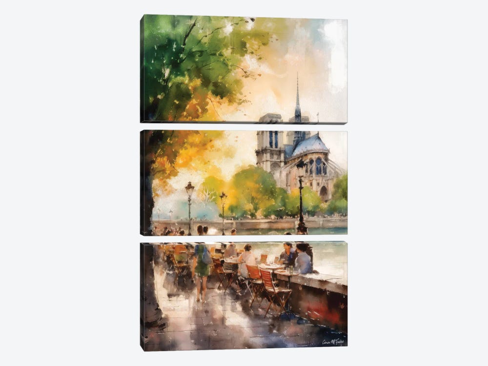 Paris Streets III by Conor McGuire 3-piece Canvas Print