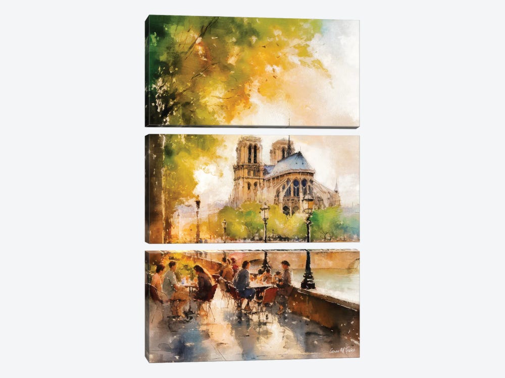 Paris Streets VII by Conor McGuire 3-piece Canvas Art Print