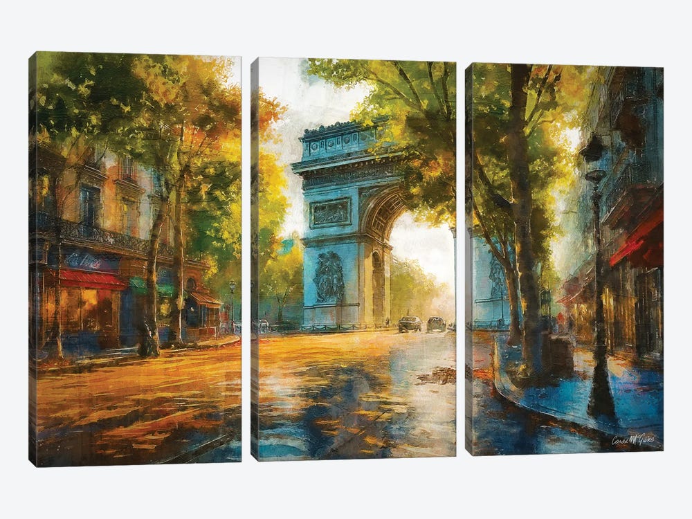 Rue De L'Arc De Triomphe by Conor McGuire 3-piece Canvas Artwork