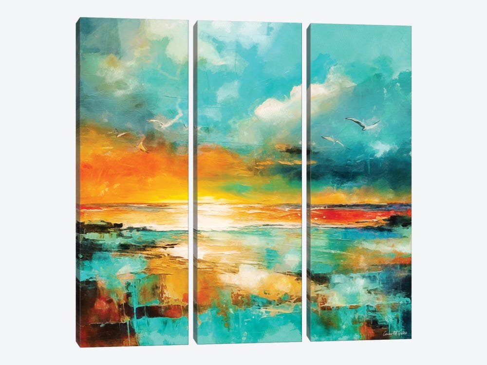 Teal And Orange Seascape by Conor McGuire 3-piece Art Print