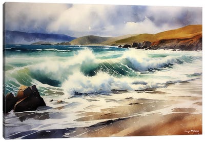 Achill Surf Canvas Art Print - Ireland Art