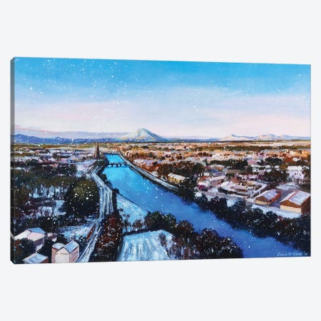 Ballina In The Snow, County Mayo Canvas Print #MGY16} by Conor McGuire Canvas Art