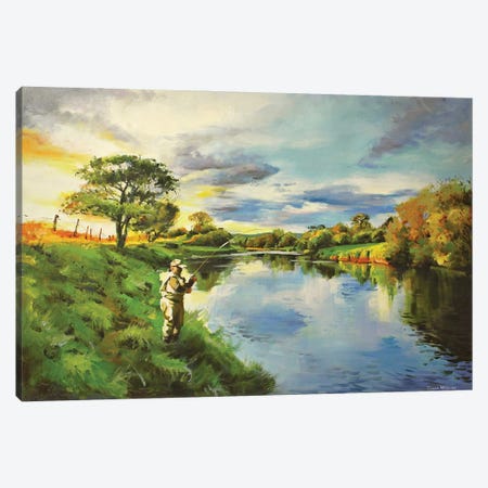 Bend On The River Moy, County Mayo Canvas Print #MGY17} by Conor McGuire Canvas Wall Art