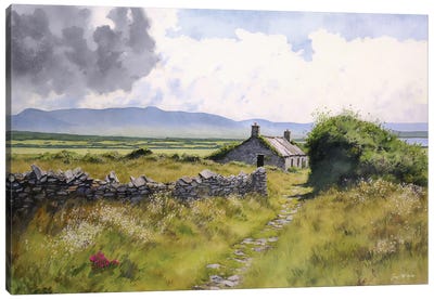 Abandoned Cottage, Achill Canvas Art Print - Cottagecore Goes Coastal