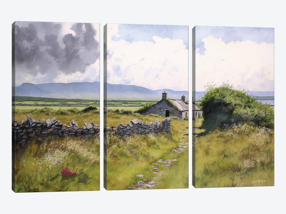 Abandoned Cottage, Achill by Conor McGuire 3-piece Canvas Art Print