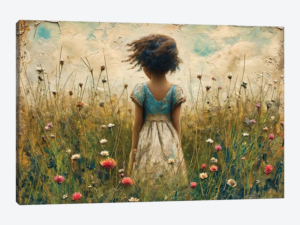Young Girl In Blue Dress by Conor McGuire 1-piece Canvas Print