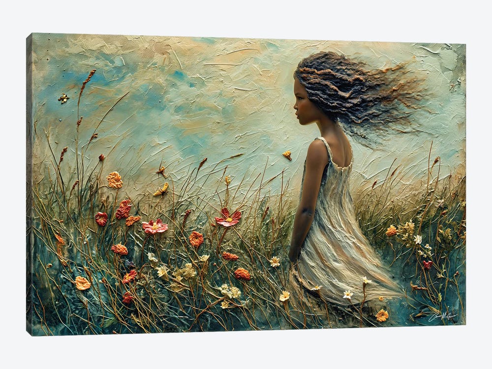 Young Girl With Wind In Her Hair by Conor McGuire 1-piece Canvas Wall Art