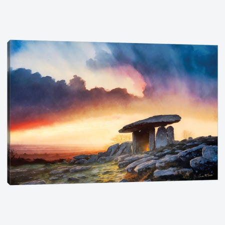Dolmen At Sunset, County Clare Canvas Print #MGY22} by Conor McGuire Canvas Wall Art