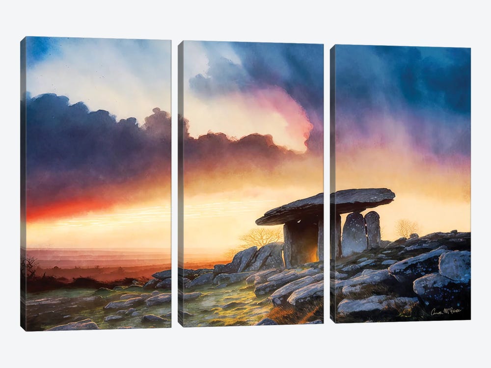 Dolmen At Sunset, County Clare by Conor McGuire 3-piece Canvas Art