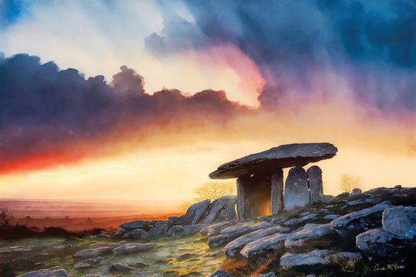 Ireland: Dolmen At Sunset, County Clare by Conor McGuire