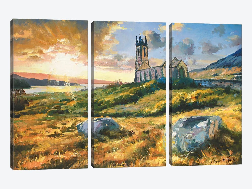 Dunlewy Church by Conor McGuire 3-piece Canvas Print