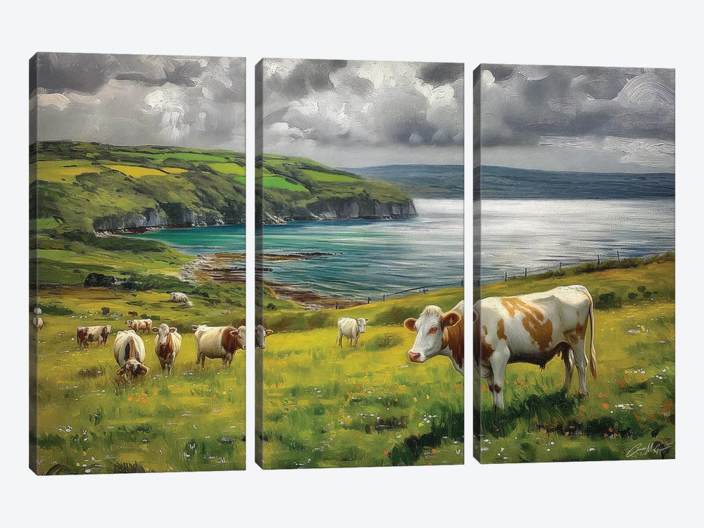 Summer Grazing by Conor McGuire 3-piece Canvas Wall Art