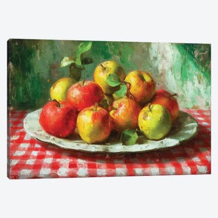 Still Life On Chequered Cloth II Canvas Print #MGY261} by Conor McGuire Canvas Art