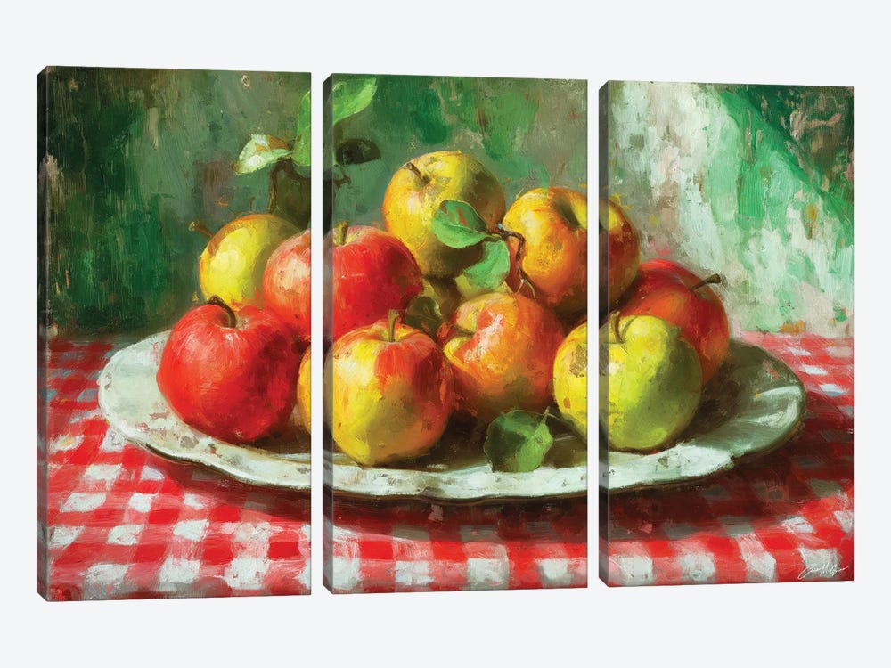Still Life On Chequered Cloth II by Conor McGuire 3-piece Canvas Artwork