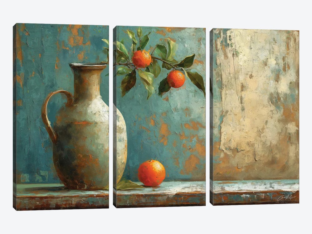 Oranges And Urn by Conor McGuire 3-piece Canvas Print