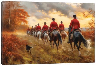 The Hunting Party Canvas Art Print - Hunting Art