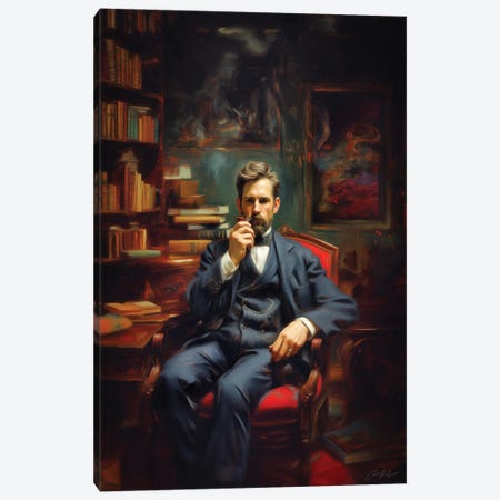 The Pipe Smoker Canvas Print #MGY312} by Conor McGuire Canvas Art