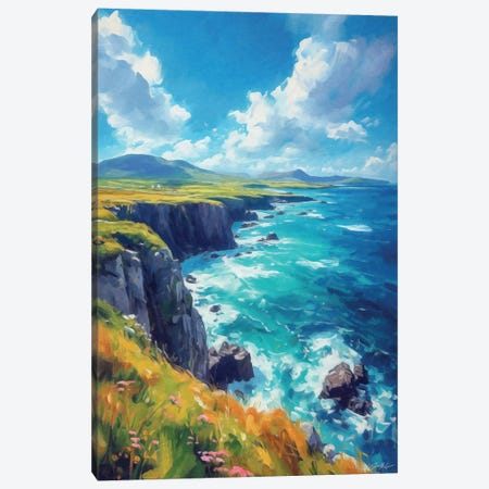 Wild Atlantic Surf Canvas Print #MGY350} by Conor McGuire Canvas Artwork