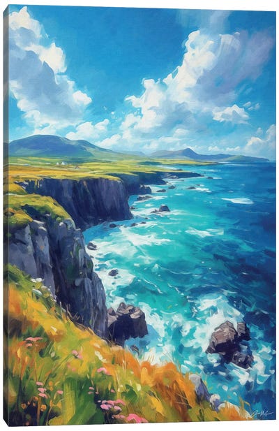 Wild Atlantic Surf Canvas Art Print - Ireland Art