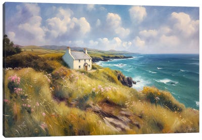 Shore House, Wild Atlantic Way, Ireland Canvas Art Print - Conor McGuire