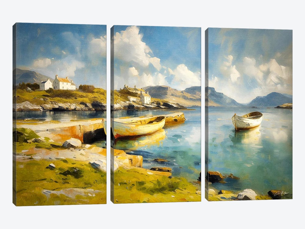 Calm Harbour by Conor McGuire 3-piece Canvas Art