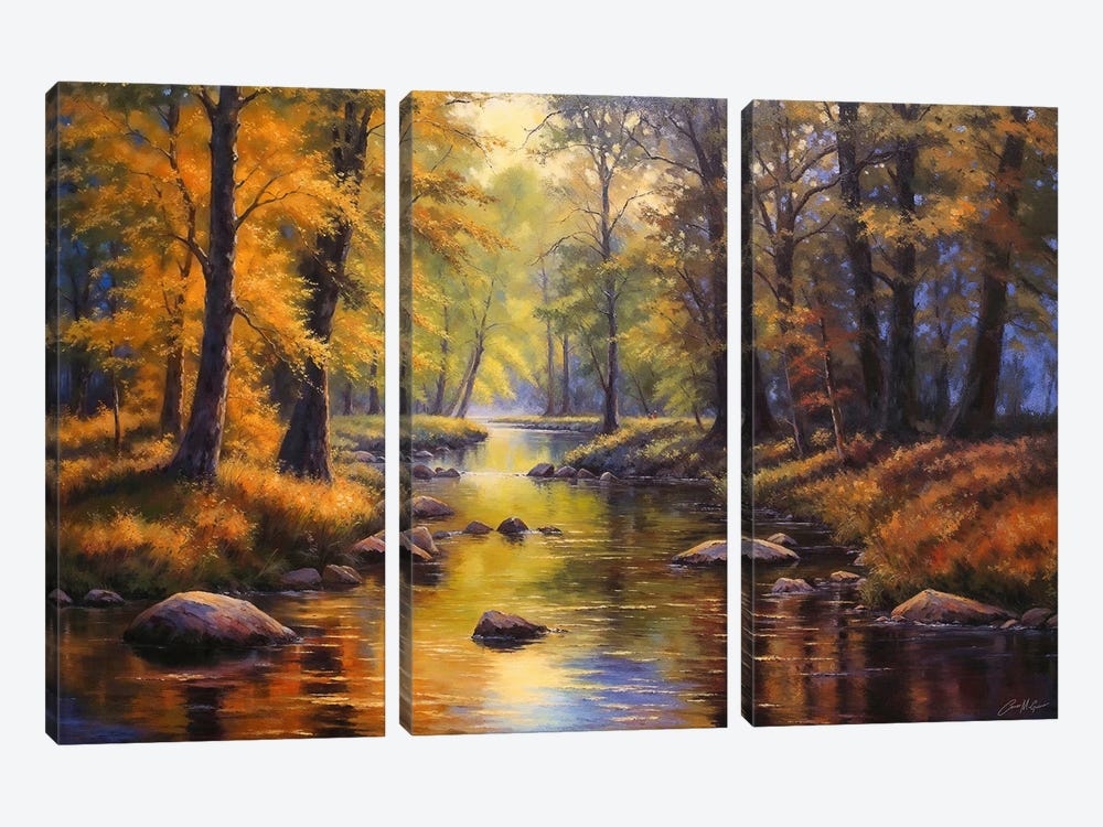 Autumn Forest by Conor McGuire 3-piece Canvas Wall Art
