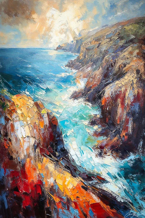 Birds Eye View Of Atlantic Cliffs by Conor McGuire wall art