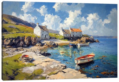 Island Harbour Canvas Art Print - Conor McGuire