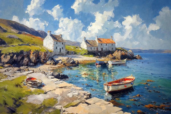 Contemporary Fine Art: Island Harbour by Conor McGuire