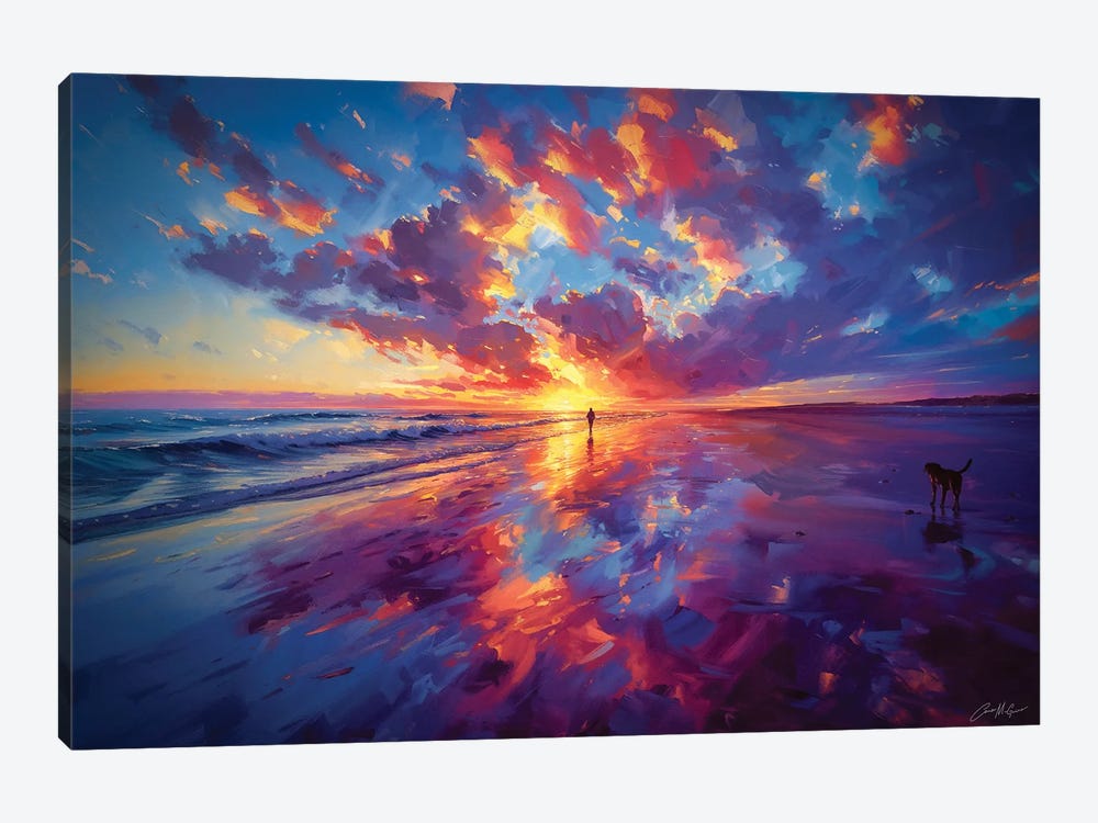 Sunset, Enniscrone, Co. Sligo. by Conor McGuire 1-piece Canvas Artwork