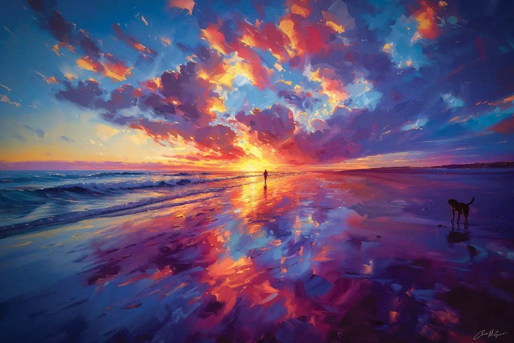 Sunset, Enniscrone, Co. Sligo. by Conor McGuire wall art