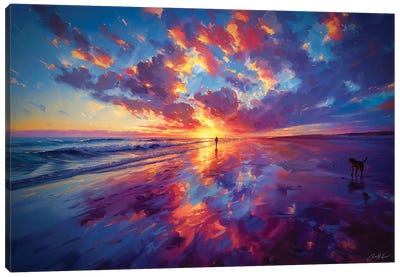 Sunset, Enniscrone, Co. Sligo. Canvas Art Print - Conor McGuire