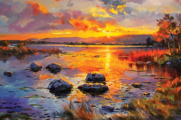 Ireland: Lough Conn Sunset, County Mayo. by Conor McGuire