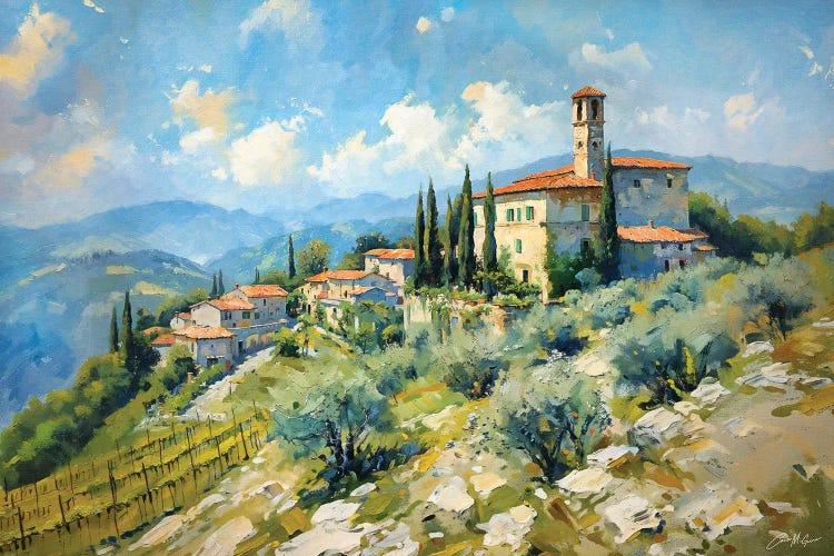 Tuscan Village On A Hill