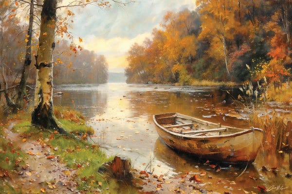 Rowboats: Autumnal River by Conor McGuire