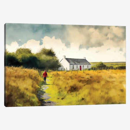 Achill Red Door Cottage Canvas Print #MGY3} by Conor McGuire Canvas Art Print