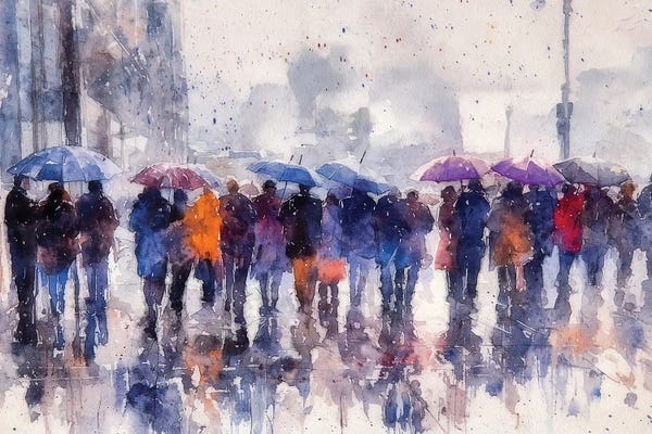 Umbrellas: Dublin In The Rain by Conor McGuire