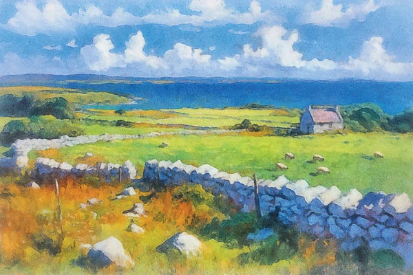 Contemporary Coastal: Stone Walls To The Sea by Conor McGuire