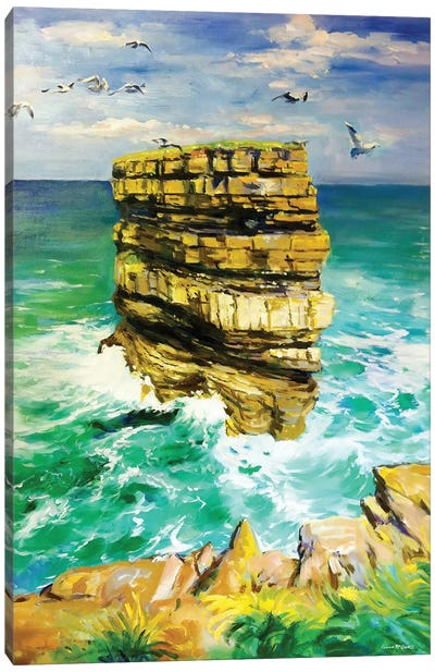 Dun Briste, Sea Stack 11, County Mayo Canvas Art Print - Cliff Art