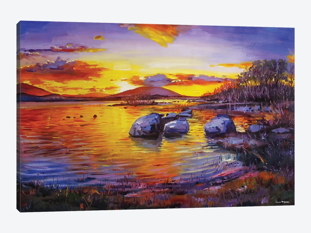 Pontoon Lake At Sunset, County Mayo by Conor McGuire 1-piece Canvas Artwork