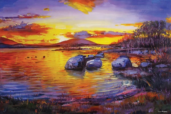 Ireland: Pontoon Lake At Sunset, County Mayo by Conor McGuire